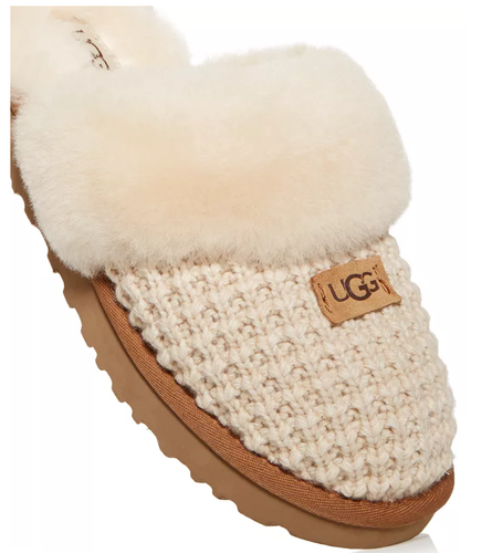UGG COZY WOMENS SIZE 6 CREAM KNIT SLIP-ON SHEEPSKIN SLIPPERS 1117659 NEW |  eBay