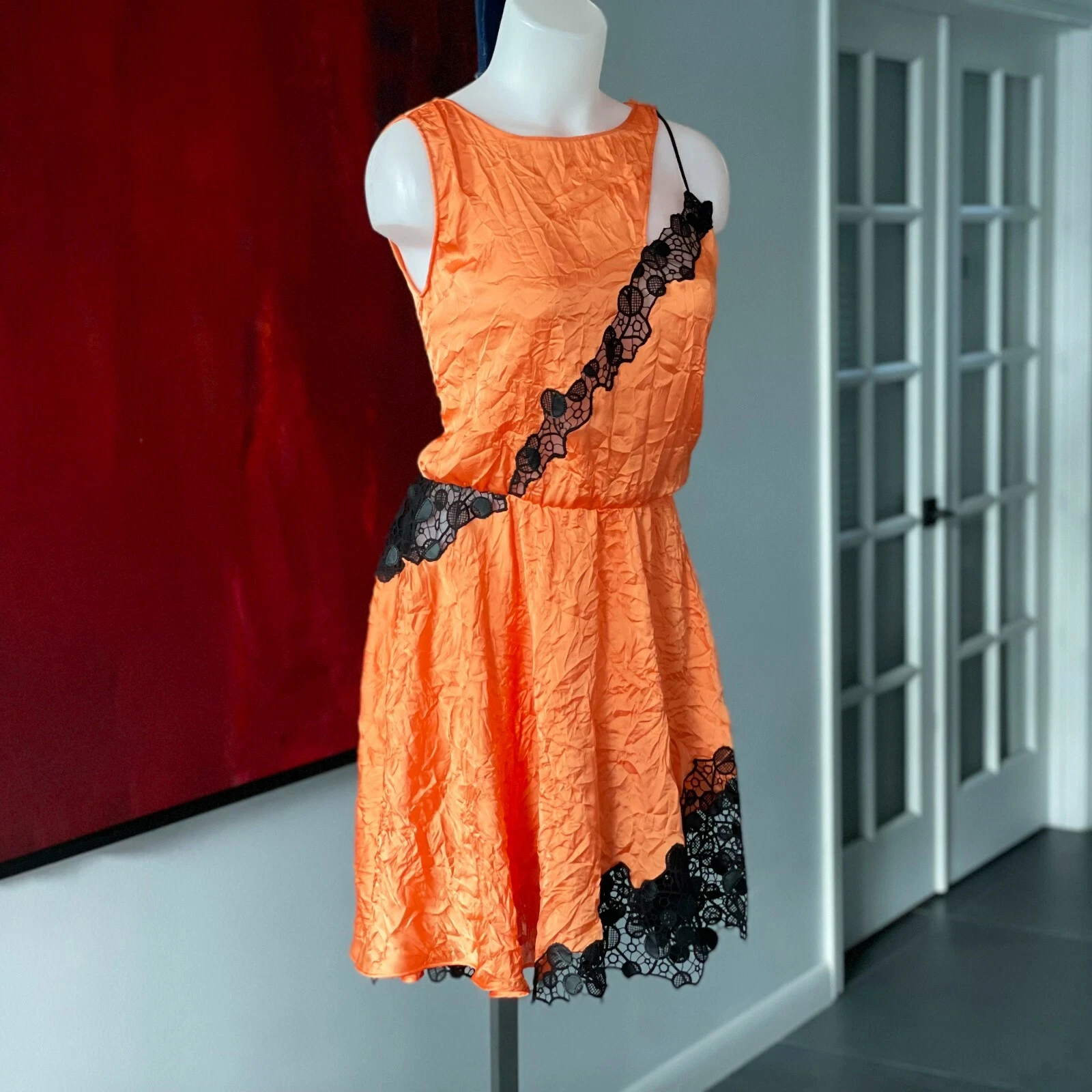 VERSACE Mini Abito Runway Pannelli Pizzo Taglia IT 42 da S S 2013