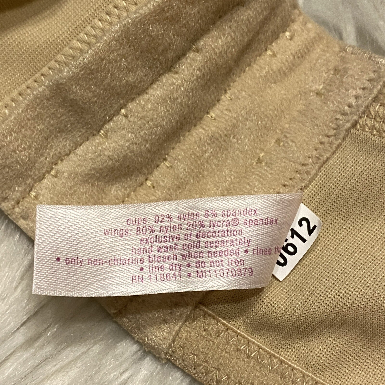 Cacique 42DDD Bra Beige Lightly Lined Balconette Underwire Back Closure ...