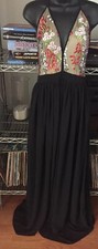 Fashion Nova Women’s Tulle Black W/ Flowers Maxi Dress Style SD3124A Size M