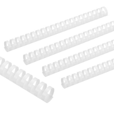 10Pack 25mm (1'') Plastic Binding Combs 225 Sheet Capacity 21 Rings White