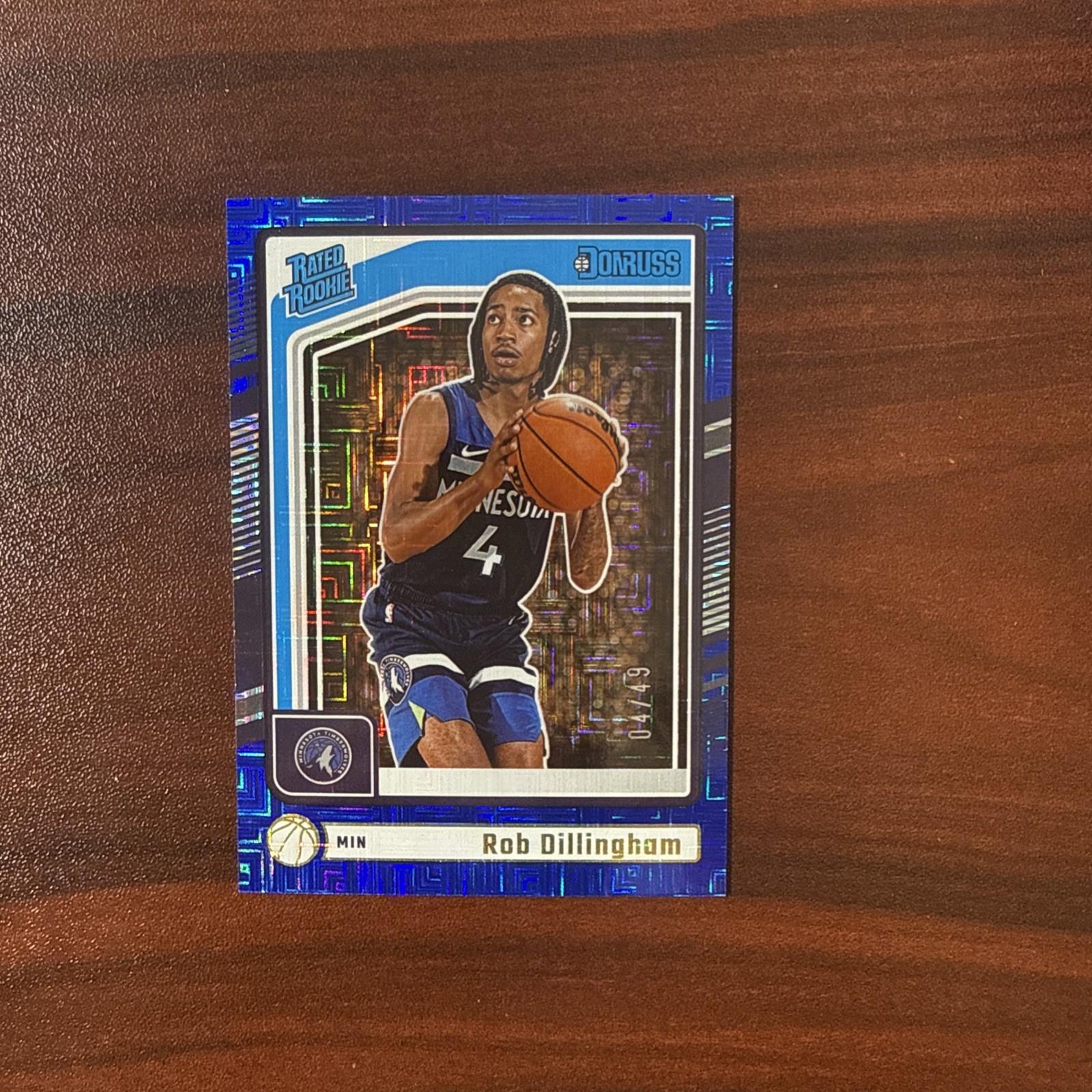 2024-25 Donruss Rob Dillingham 04/49 Rated Rookie Choice Blue Jersey Match #204