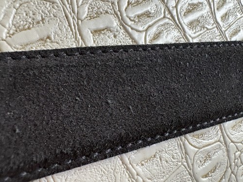 Vintage Bruno Magli Gürtel Herren 36-37 schwarz Wildleder Leder Italy signiert silberne Schnalle - Bild 7 von 20