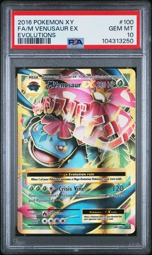 M Venusaur EX 100/108 PSA 10 Evolutions Pokemon Card Game *2