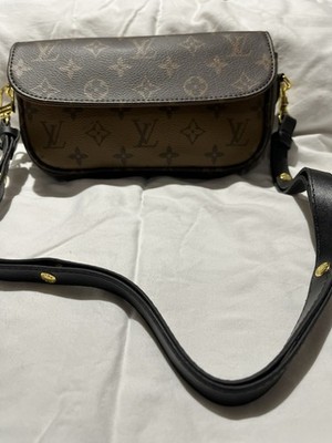 Louis Vuitton Monogram Small Crossbody/Shoulder Bag Brown Black Strap Button