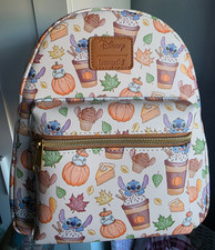 Image of Loungefly Disney Lilo & Stitch Pumpkin Spice Latte Autumn Mini Backpack