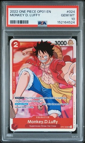 ONE PIECE MONKEY D. LUFFY 2022 OP01-ROMANCE DAWN #024 PSA 10