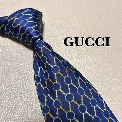 Gucci tie, GG pattern, striped, dotted, checked, navy color.