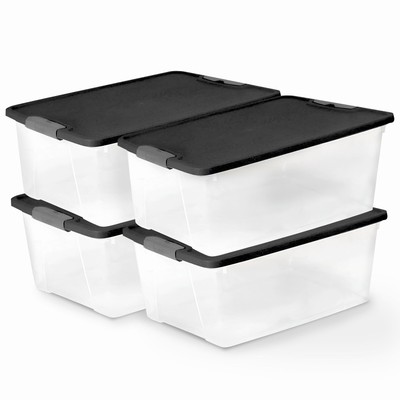 Homz Plastic Storage Bins With Latches HOMZ 56-Quart Clear - Main Image