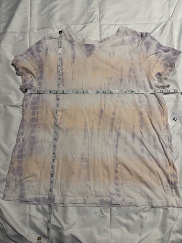 Athleta Women’s Purple Beige Tie-Dye Crew Neck Modal Tee Breathable XL