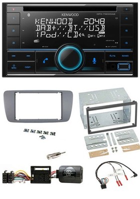 Kenwood CD 2DIN DAB USB Lenkrad Bluetooth Autoradio für Seat Ibiza ab 08 conemar