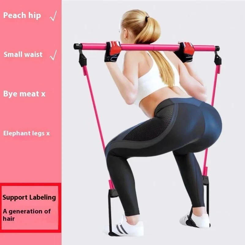 Pilates Bar Kit - Portable Home Gym Workout Equipment with Resistance Bands NEW