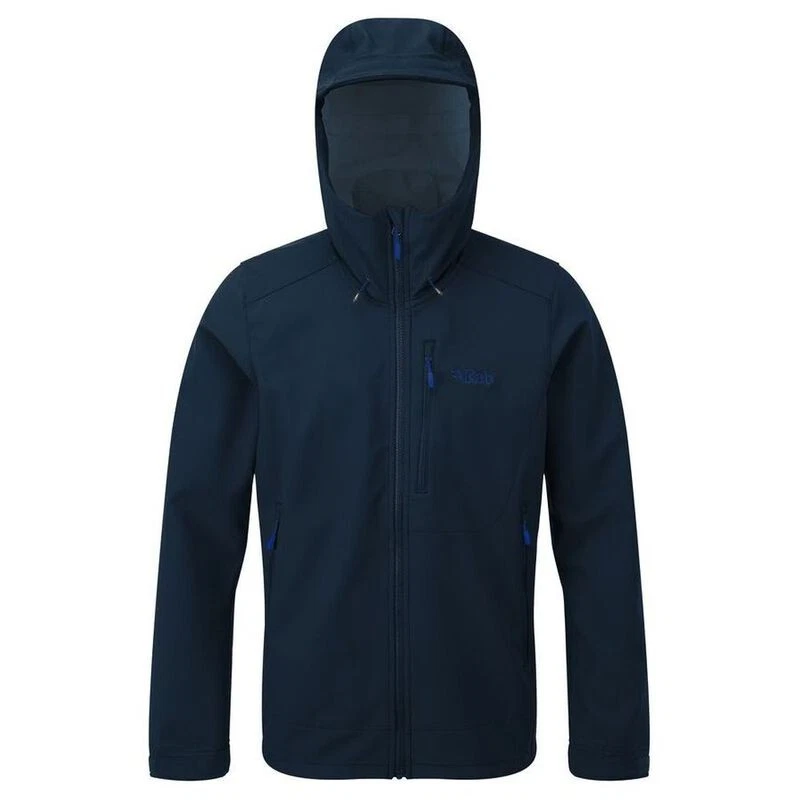 Rab Mens Salvo Softshell Jacket Windproof Fleece Blue Hiking Coat