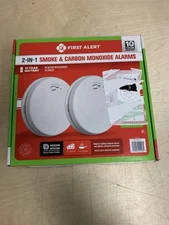 First Alert 2-in-1 Smoke & Carbon Monoxide Alarms 2 Pack 10 Year Battery