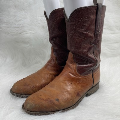 Lucchese L8009 Brown 2-tone Roper Western Ostrich Cowboy Boots Men’s Size 