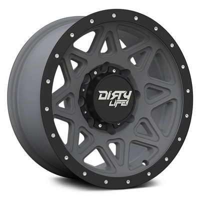 DIRTY LIFE Theory 9305 17X9 6X139.7 ET-12 Gunmetal/ Black lip (Qty of 4)