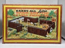 Vintage Marx Fort Apache Carry All Action Tin Litho Case Only - No Handle