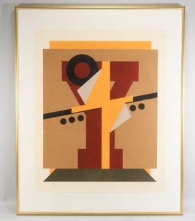 Q80E56 Hubertus Reichert (1952) printmaking geometry autographed num 8/13