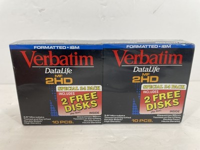 Verbatim DataLife MF 2HD 3.5'' Floppy Disks IBM Formatted 1.44MB - 2 x 12 Pack