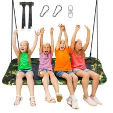 Goplus Outdoor 700lb Giant 60" Platform Tree Swing w/ 2 Hanging Strap Camo