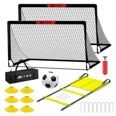 MDTMR Kids Soccer Goals for Backyard Set of 2, 6x4 ft Soccer Nets for Backyard