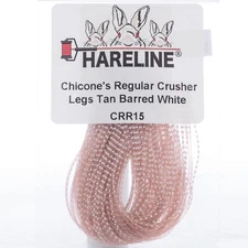Hareline Chicone's Regular Crusher Legs - Tan Barred White