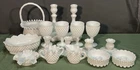 HOLY HOBNAIL HEAVEN!! - Lot of 17 Fenton Hobnail Milk Glass Pieces