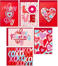 Valentine's Day Cards Assortment, XO Hearts 36 Blank Cards and Envelopes 
