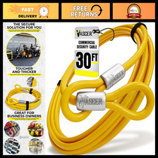 Heavy Duty Braided Galvanized Steel Security Cable - 1/2" Thick, 30ft, Theft Det