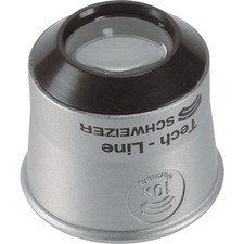 Schweizer Uhrmacherlupe Tech-Line Vergr. 10x Linsen-D.22,8mm Lupe Pr&auml;zisionslupe