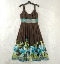 Vintage Maxi Dress Women 12 Floral 100% Silk Sequins Boho Vacation Occasion