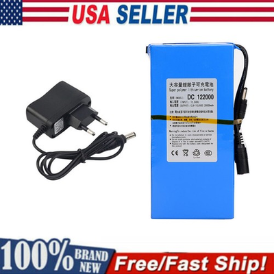 #ad #ad Rechargeable Li Battery 12V DC Portable Battery Pack with US Plug Charger Switch $41.99