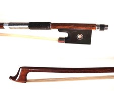 Vintage Violin Bow 24 Inches 1/2 Size, Variegated Silver Black Chrome Winding