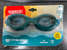 Speedo Boomerang Swim Goggles Adult 14 Anti-Fog High Tide Blue UV Protection