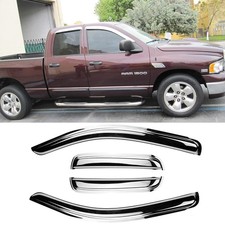 Puermto 94623Y Chrome Side Window RAM 1500 02-08 Quad Cab Chrome ,