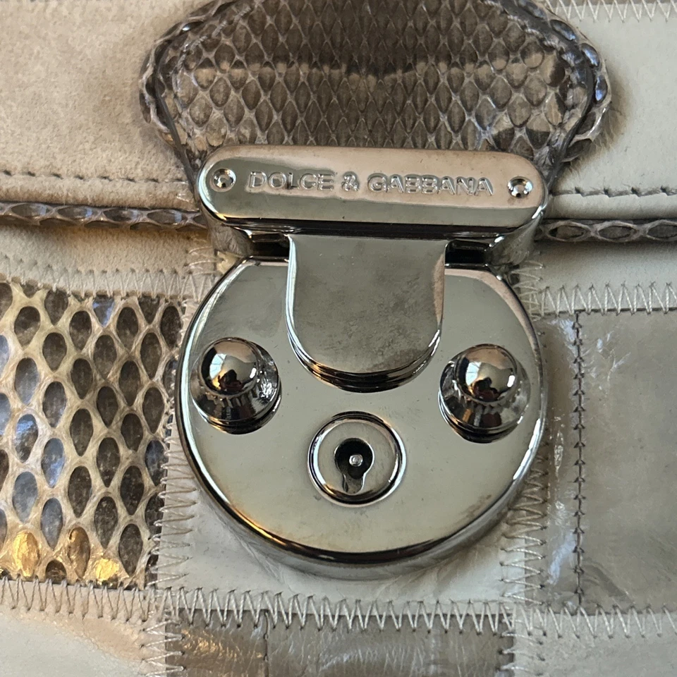 Bolso de Mano Dolce Gabbana Miss Catch Piel de Serpiente a Cuadros Foto 3 de 4