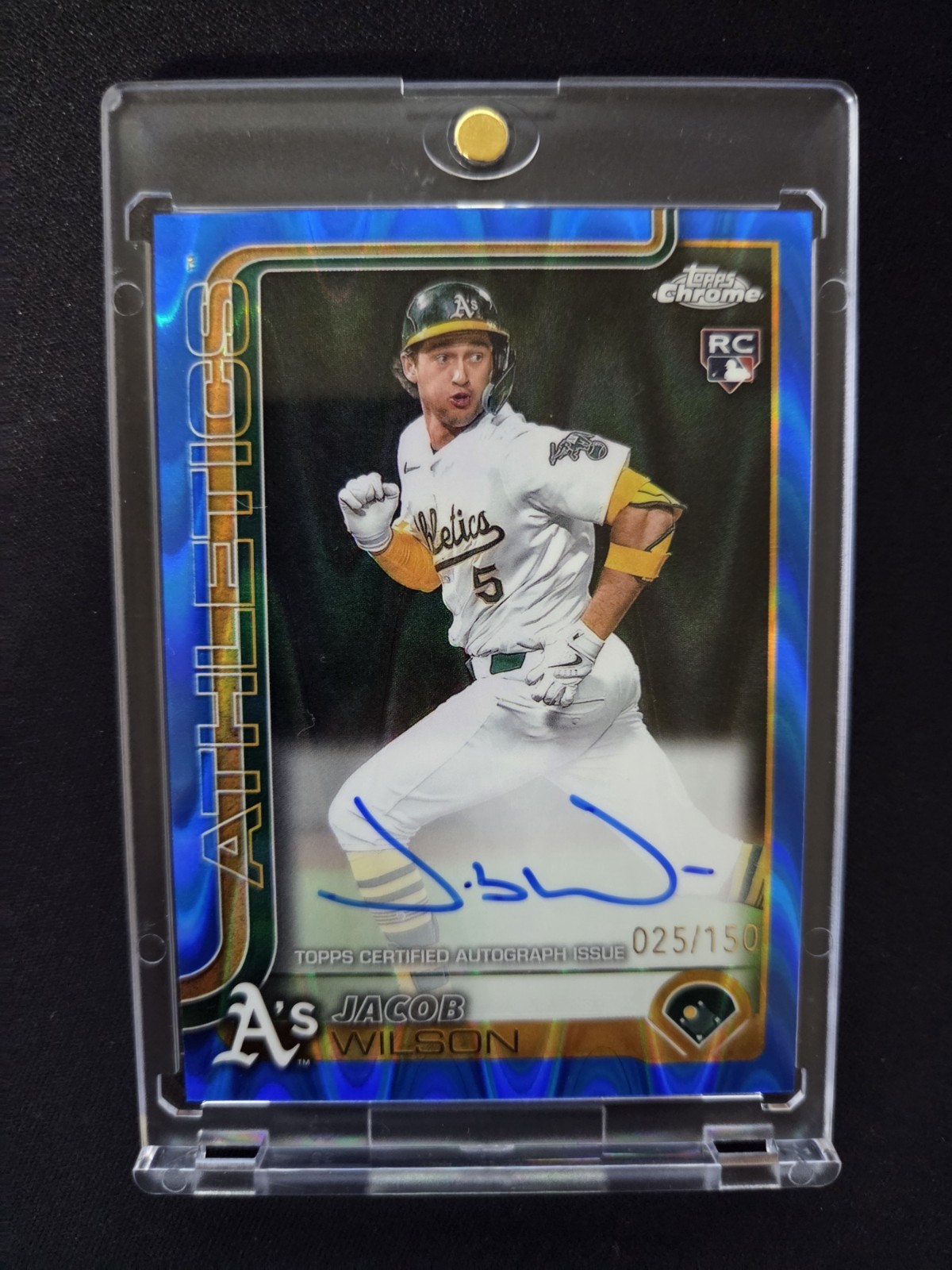 2025 Topps Chrome Jacob Wilson Blue Raywave Rookie Auto RC /150 #RA-JWI