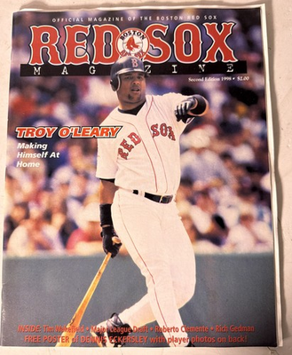#ad 1998 Boston Red Sox Scorebook Magazine Program Troy O#x27;Leary w Eck Poster $11.99