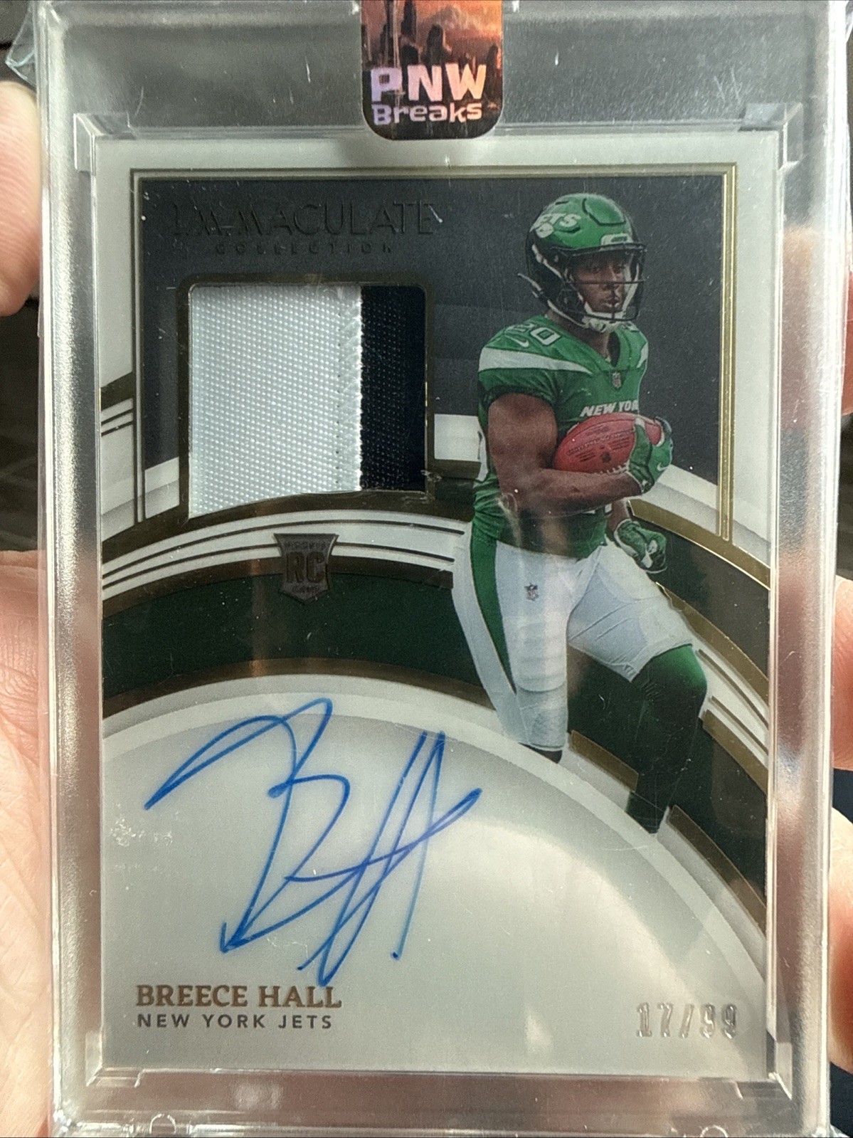 2022 Panini Immaculate Collection Rookie Patch Auto On Card Breece Hall 17/99 view 2