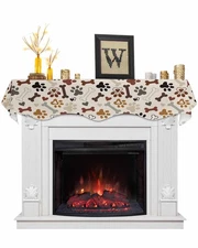 Fireplace Scarf Love Bone Dog Paw Print Mantel Scarf Fireplace Top Runner Man...