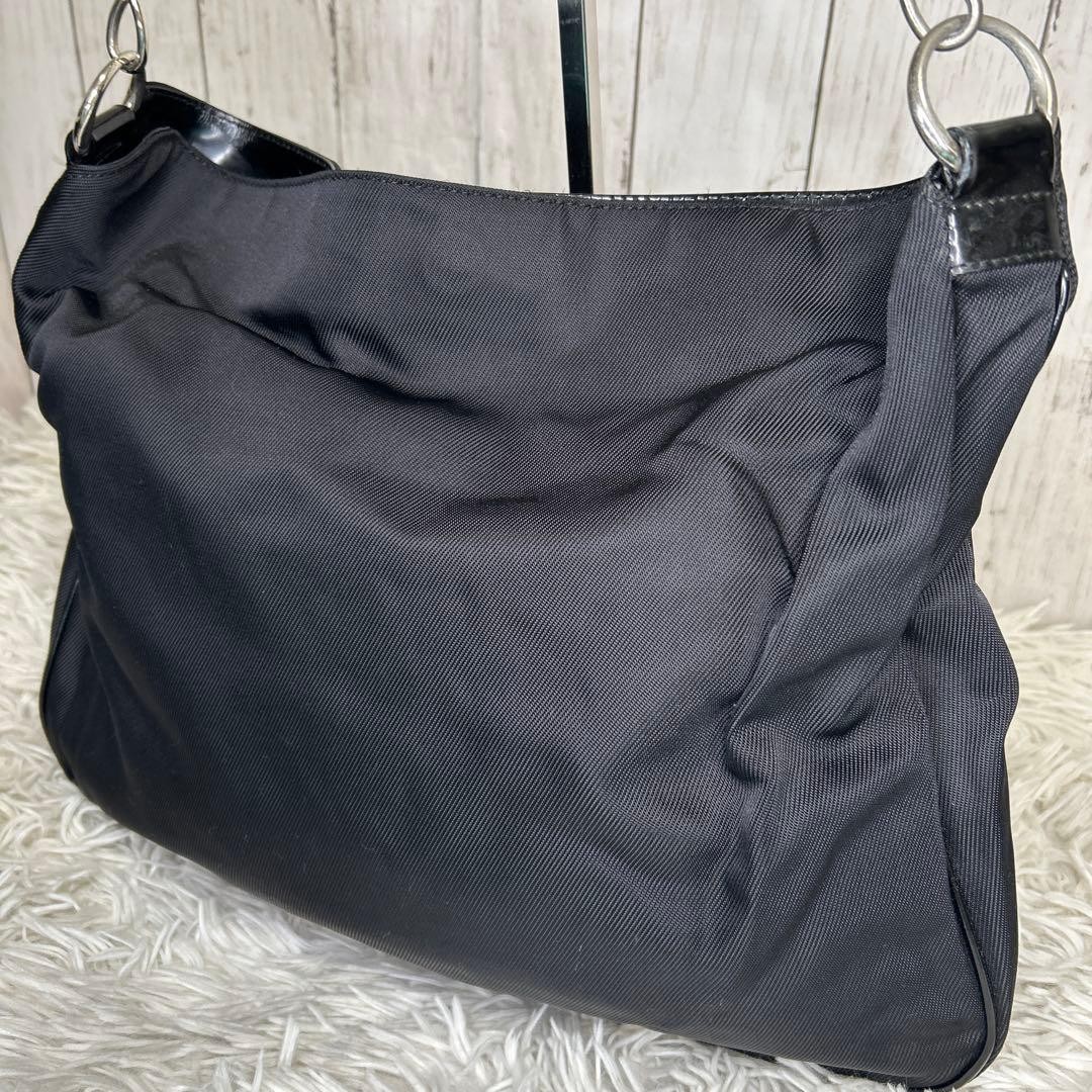 Minimal Bamboo Gucci Nylon Bag Handbag Black - GUCCI thumbnail 4