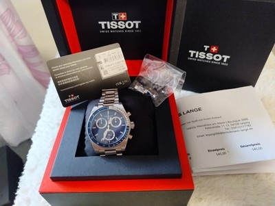 Tissot PR516 Chronograph 40mm blaues  Zifferblatt Stahl Herrenuhr T14941711...
