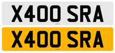 X400SRA X4 Initials SRA Sarah Private Reg Number Plate Personal Registration