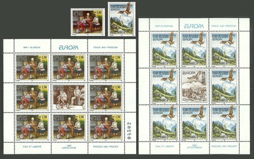 EUROPA 1995 PEACE & FREEDOM MILITARY BIRDS CYCLES CARS FLOWERS VARIOUS SETS MNH - Picture 2 of 13