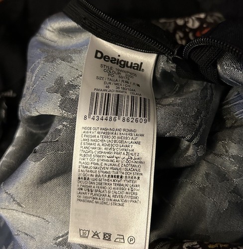 New Desigual Wide Viscose Trousers Palazzo Pants Women's size 12 (46) Black - Picture 5 of 10