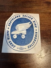 VTG ORIGINAL, SANTA CRUZ CA. SKATELAND ROLLER RINK, LABEL, STICKER
