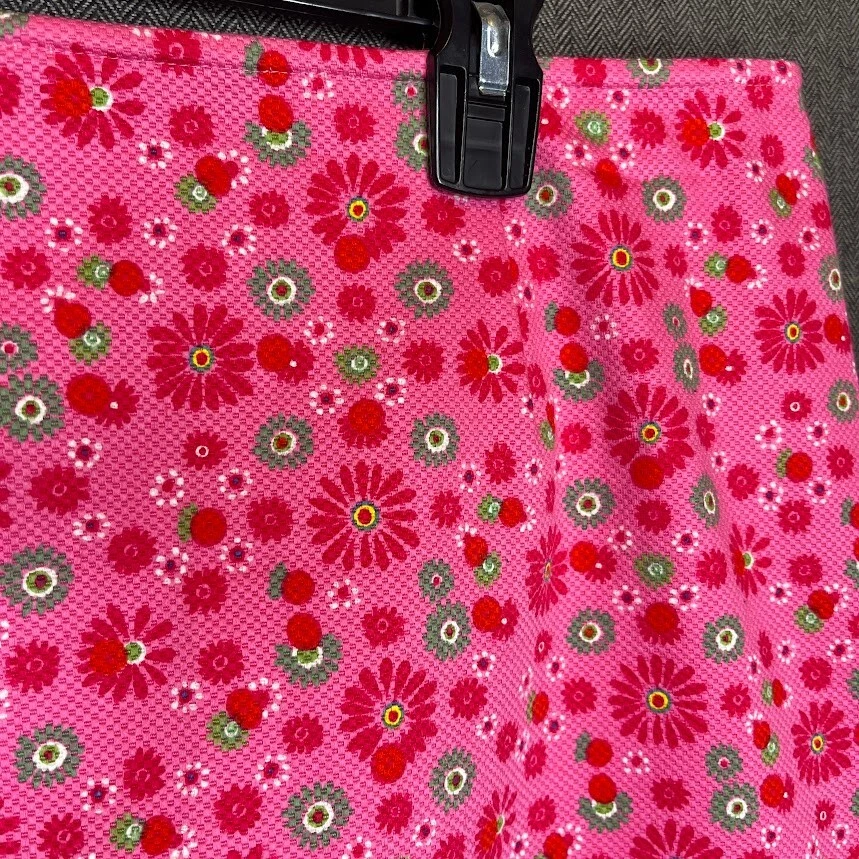 Falda de algodón elástico floral rosa Madison Studio para mujer talla 12 retro vintage Foto 3 de 4