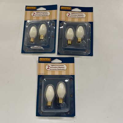 LOT 3 Lemax 2 Lighted Accessories Replacement Bulbs Christmas Village 64131
