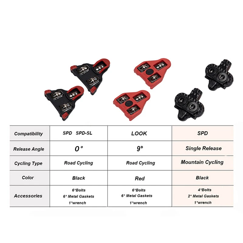 Mountain Road Bike Pedals Cleats Cleat Compatible SPD Look Delta SPD SL Locking