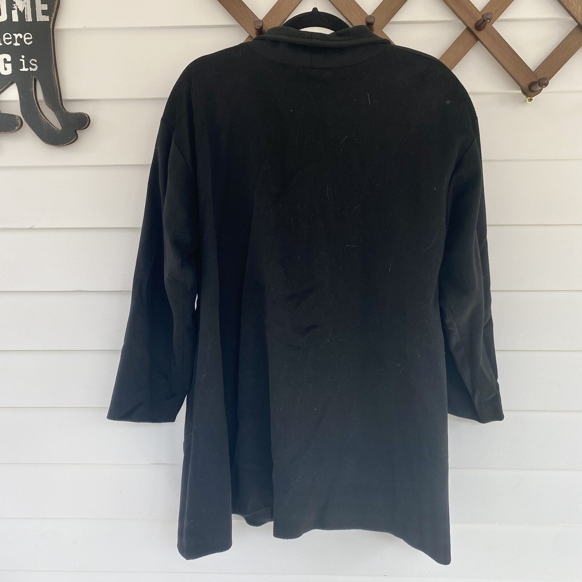 Eskandar Black Wool & Cashmere Coat Size 0 Asymmetrical Oversized